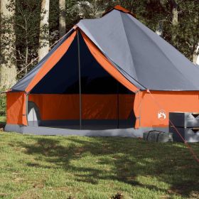 Family Tent Tipi 8-Person Gray and Orange Waterproof